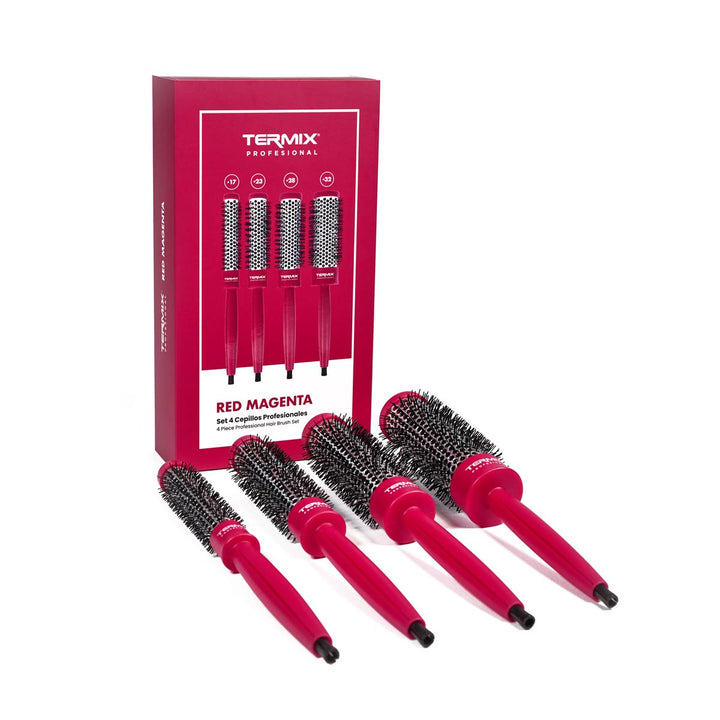 Termix Professional Hair Brushes Set Red Maganta (17,23,28,32)